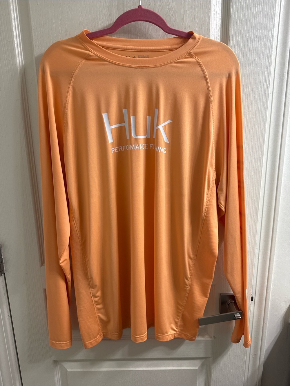 Huk Performance Long-Sleeve Shirt in Orange